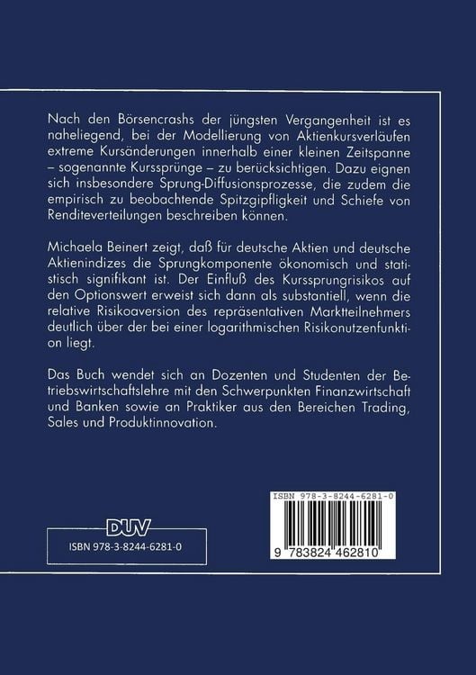 Produktbild: Kursspr&uuml;nge und der Wert deutscher Aktienoptionen