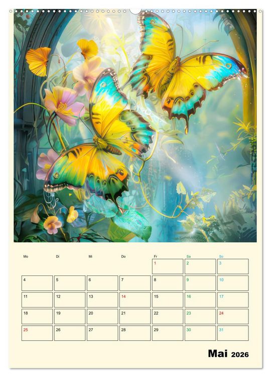 Produktbild: Schmetterlinge der Fantasie entsprungen - Planer (Wandkalender 2026 DIN A2 hoch), CALVENDO Monatskalender