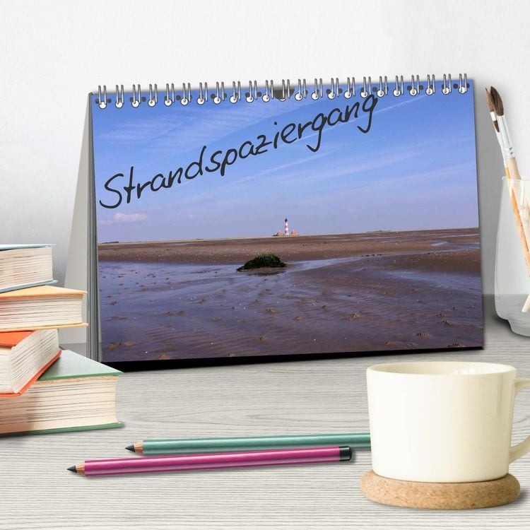 Produktbild: Strandspaziergang / Geburtstagskalender (Tischkalender 2026 DIN A5 quer), CALVENDO Monatskalender