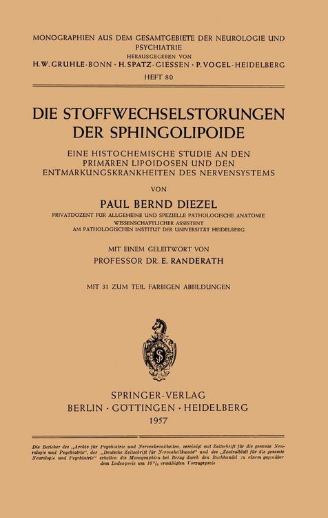 Produktbild: Die Stoffwechselst&ouml;rungen der Sphingolipoide