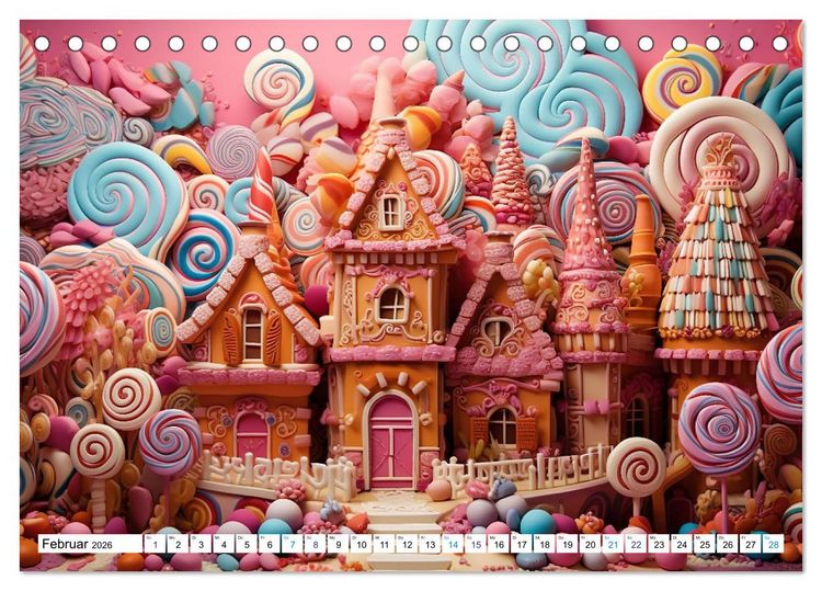 Produktbild: Zuckertr&auml;ume im Candyland (Tischkalender 2026 DIN A5 quer), CALVENDO Monatskalender