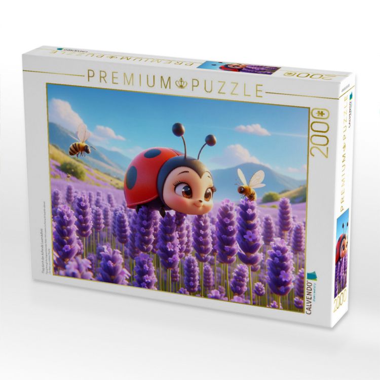 Produktbild: CALVENDO Puzzle Flug durch das duftende Lavendelfeld | 2000 Teile Lege-Gr&ouml;&szlig;e 90x67cm Foto-Puzzle f&uuml;r gl&uuml;ckliche Stunden
