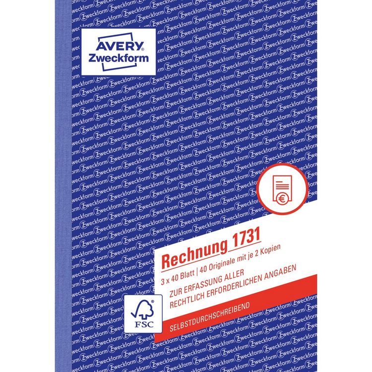Produktbild: AVERY Zweckform Rechnung selbstdurchschreibend DIN A5 3x40 Blatt