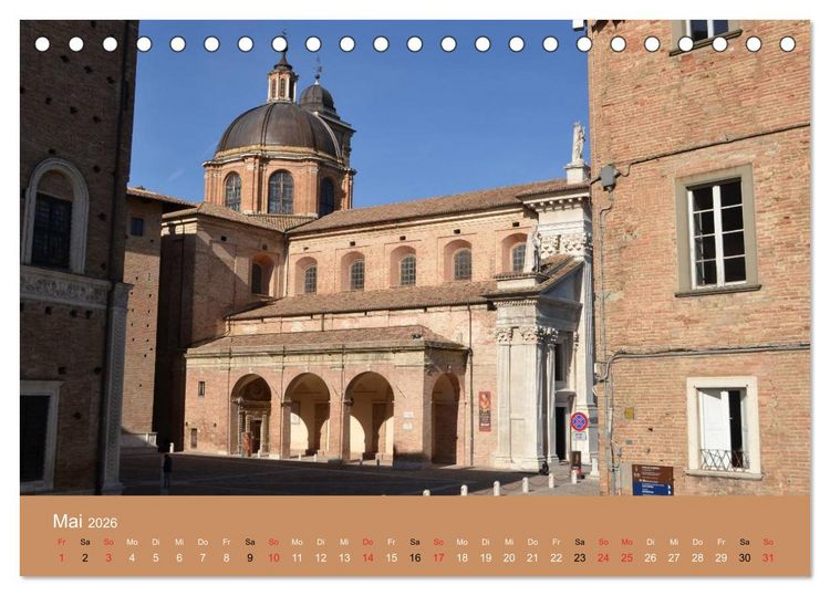Produktbild: Urbino - Ein Spaziergang durch die Renaissance-Stadt in den Marken (Tischkalender 2026 DIN A5 quer), CALVENDO Monatskalender