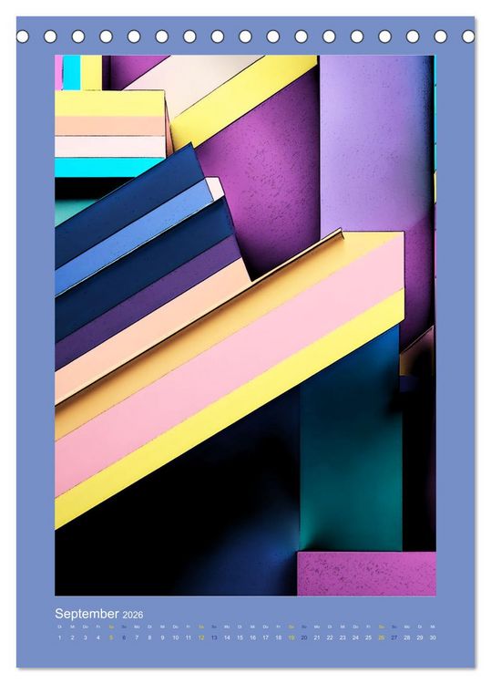 Produktbild: WALL ART Geometrische Konzeptkunst (Tischkalender 2026 DIN A5 hoch), CALVENDO Monatskalender
