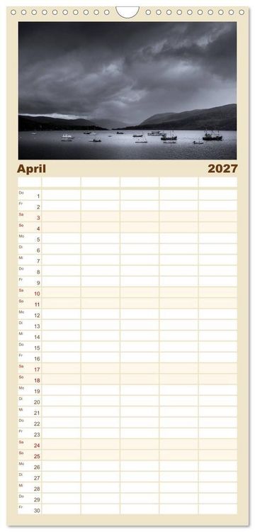 Produktbild: Familienplaner 2027 - Die Highlands - Schottlands rauher Nordwesten mit 5 Spalten (Wandkalender, 21 x 45 cm) CALVENDO