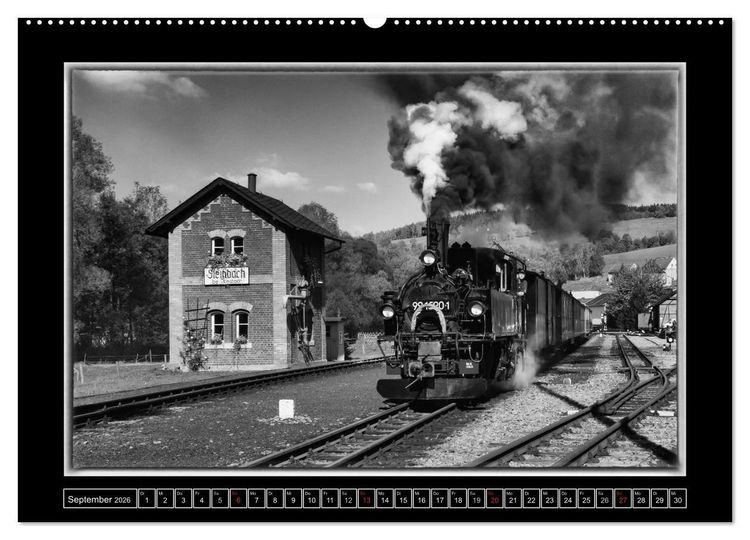 Produktbild: Unter Dampf - Mit der Pre&szlig;nitztalbahn durchs Erzgebirge (hochwertiger Premium Wandkalender 2026 DIN A2 quer), Kunstdruck in Hochglanz