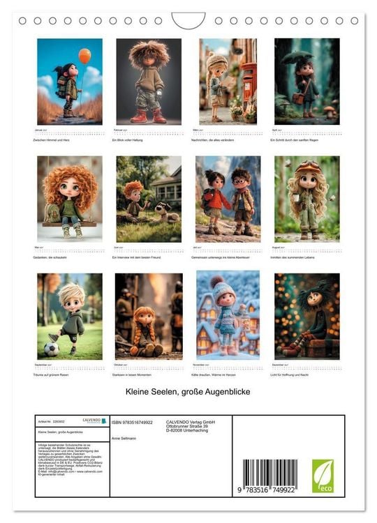 Produktbild: Kleine Seelen, gro&szlig;e Augenblicke (Wandkalender 2027 DIN A4 hoch), CALVENDO Monatskalender