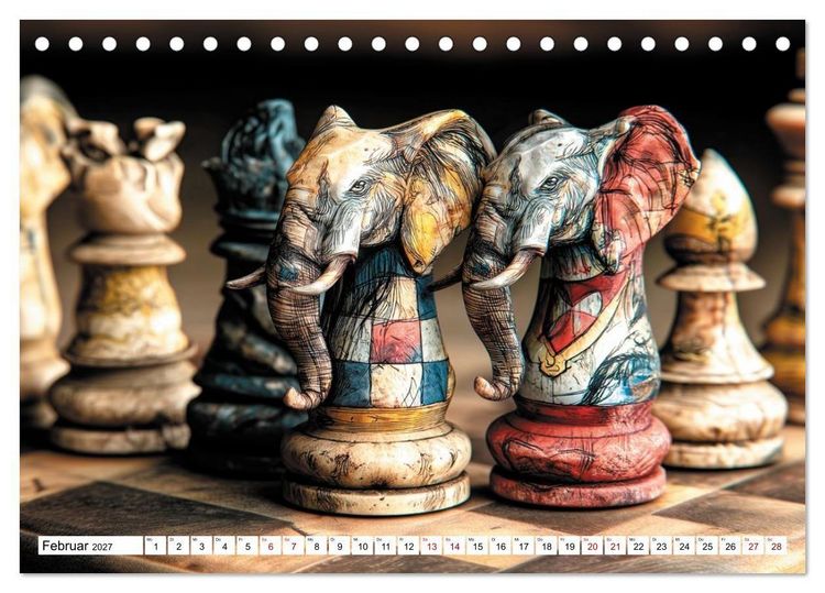 Produktbild: Schach &ndash; Wenn Schachfiguren Charakter zeigen (Tischkalender 2027 DIN A5 quer), CALVENDO Monatskalender
