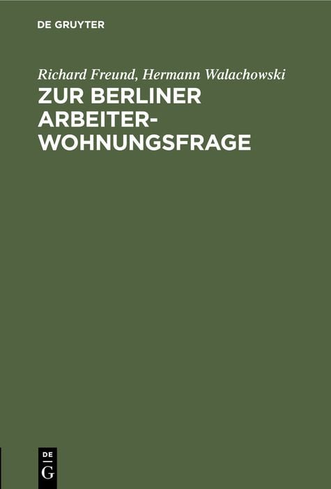 Produktbild: Zur Berliner Arbeiterwohnungsfrage