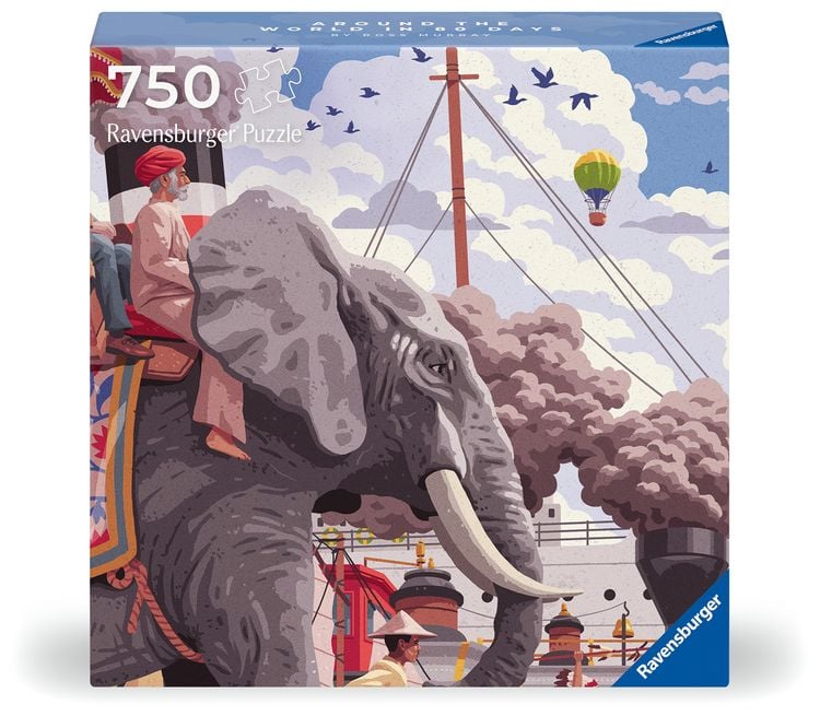 Produktbild: Erwachsenenpuzzle 750 Teile Art&Soul Collection - In 80 Tagen um die Welt