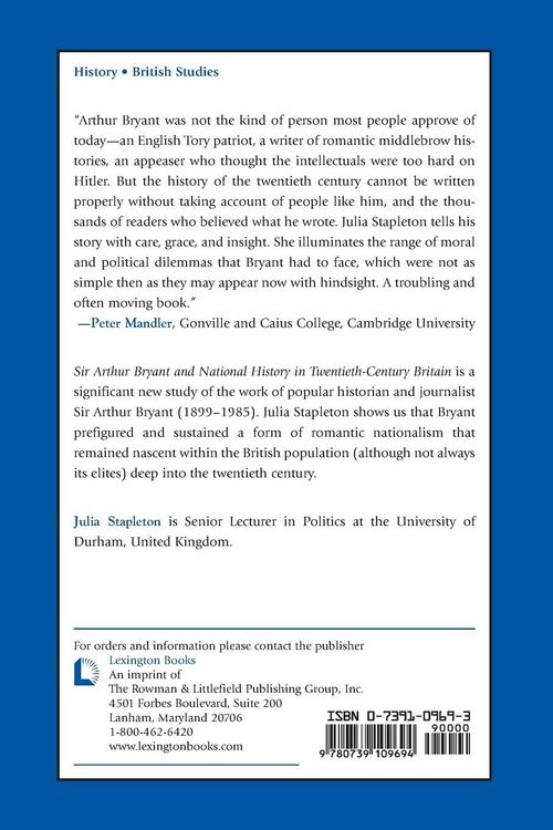 Produktbild: Sir Arthur Bryant and National History in Twentieth-Century Britain