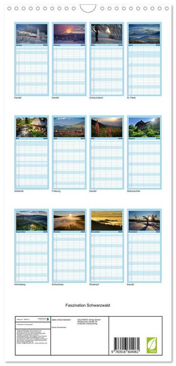 Produktbild: Familienplaner 2026 - Faszination Schwarzwald mit 5 Spalten (Wandkalender, 21 x 45 cm) CALVENDO