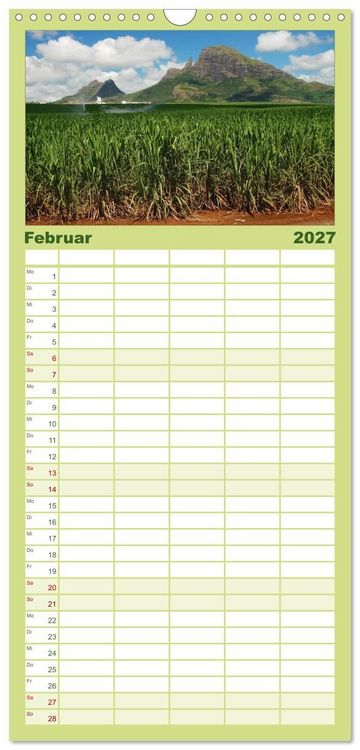 Produktbild: Familienplaner 2027 - Mauritius mit 5 Spalten (Wandkalender, 21 x 45 cm) CALVENDO