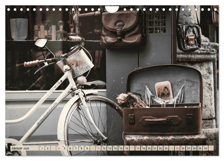 Produktbild: Fahrrad Alltag - Film Noir Style (Wandkalender 2026 DIN A4 quer), CALVENDO Monatskalender