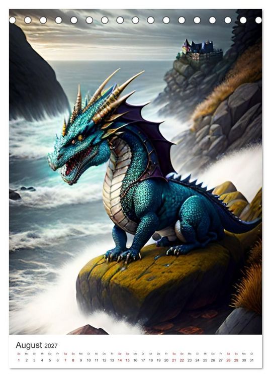 Produktbild: Die Magie der Drachen - Mystisches und Schauriges (Tischkalender 2027 DIN A5 hoch), CALVENDO Monatskalender