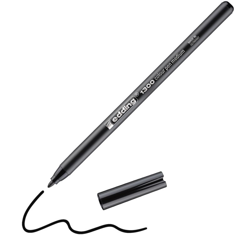 Produktbild: edding 1300 Fasermaler medium schwarz