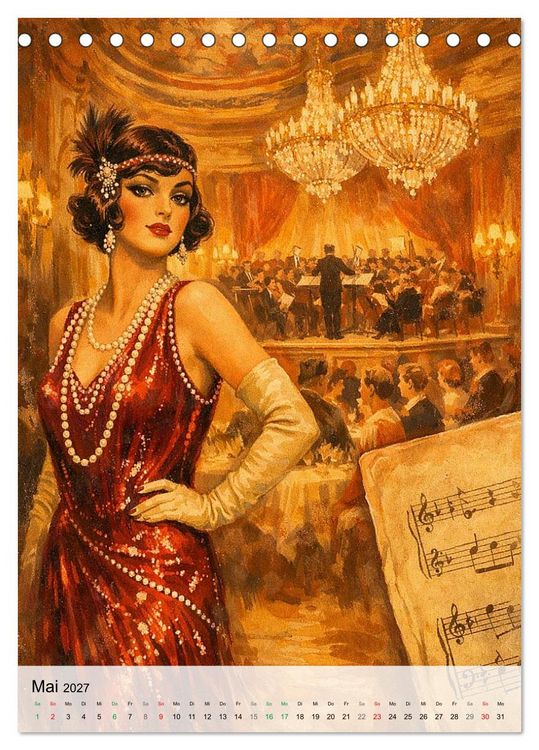 Produktbild: Jazz & Glamour Weltreise (Tischkalender 2027 DIN A5 hoch), CALVENDO Monatskalender