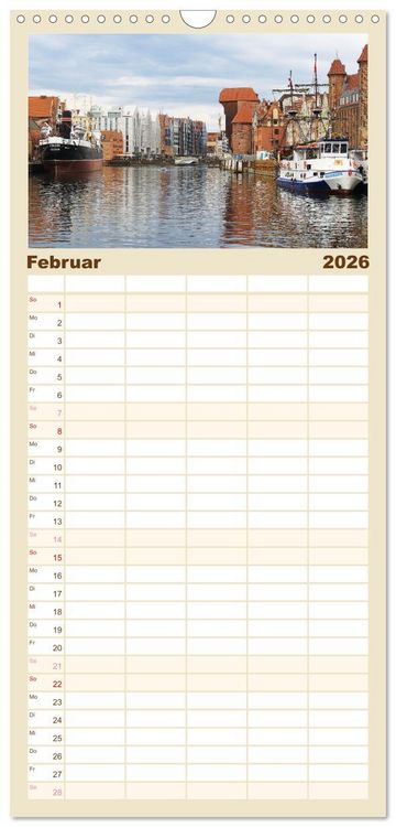 Produktbild: Familienplaner 2026 - Danzig - Eine Perle Polens mit 5 Spalten (Wandkalender, 21 x 45 cm) CALVENDO