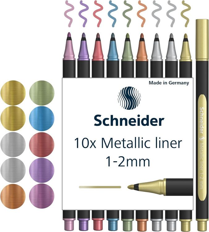 Produktbild: Schneider Metallicliner 020 Paint-It 1-2 mm, 10er Set