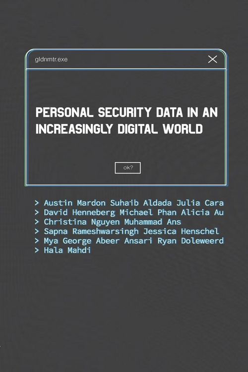 Produktbild: Personal Security Data in an Increasingly Digital World