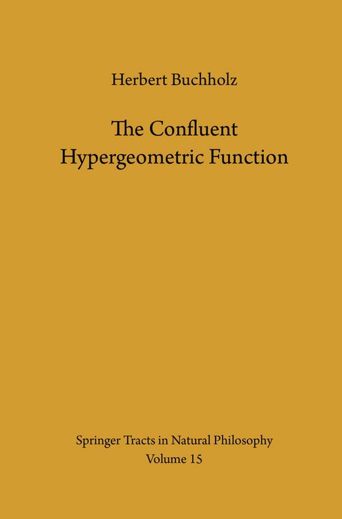 Produktbild: The Confluent Hypergeometric Function