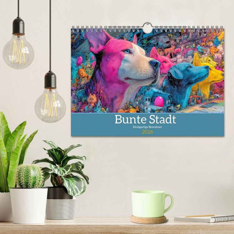 Produktbild: Bunte Stadt - Einzigartige Bewohner (Wandkalender 2026 DIN A4 quer), CALVENDO Monatskalender