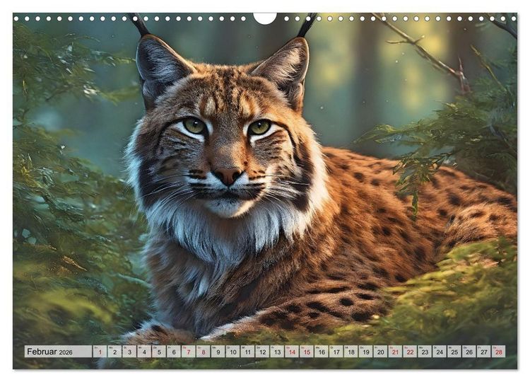 Produktbild: Auf den Spuren der Luchse (Wandkalender 2026 DIN A3 quer), CALVENDO Monatskalender
