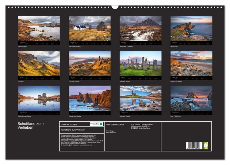 Produktbild: Schottland zum Verlieben (Wandkalender 2026 DIN A2 quer), CALVENDO Monatskalender