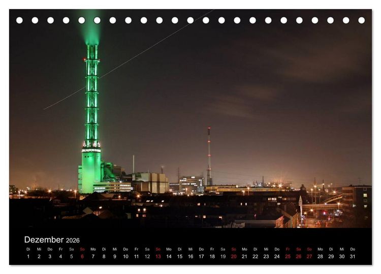 Produktbild: Duisburg Nachtmomente 2026 (Tischkalender 2026 DIN A5 quer), CALVENDO Monatskalender