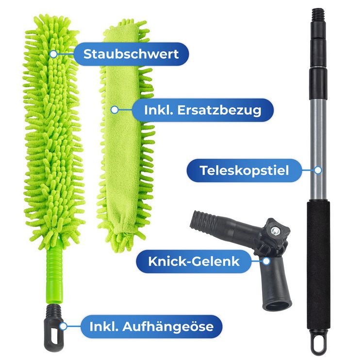 Produktbild: Teleskop-Staubschwert mit Knickgelenk, magnetisch anziehender Staubwischer