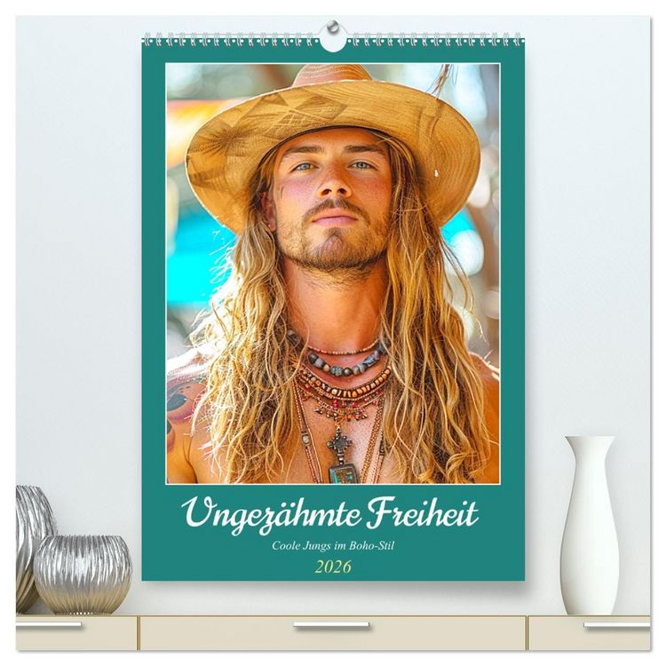 Produktbild: Ungez&auml;hmte Freiheit. Coole Jungs im Boho-Stil (hochwertiger Premium Wandkalender 2026 DIN A2 hoch), Kunstdruck in Hochglanz