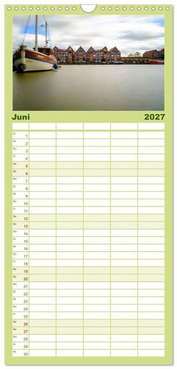 Produktbild: Familienplaner 2027 - Ein Blick auf Leer (Ostfriesland) mit 5 Spalten (Wandkalender, 21 x 45 cm) CALVENDO