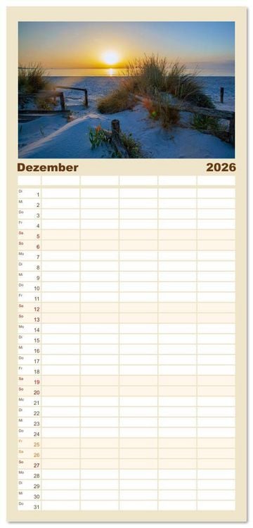 Produktbild: Familienplaner 2026 - Sardinien Insel mit Meerblick mit 5 Spalten (Wandkalender, 21 x 45 cm) CALVENDO