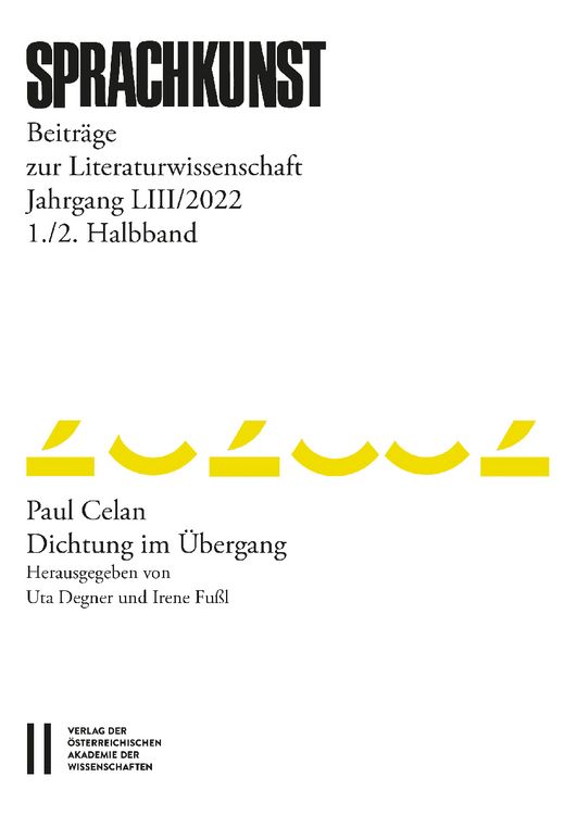 Produktbild: Sprachkunst &ndash; Beitr&auml;ge zur Literaturwissenschaft, Jahrgang LIII/2022, 1. und 2. Halbband