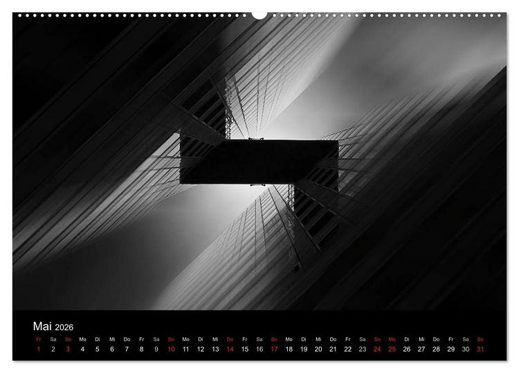 Produktbild: Black-Schwarz-Noir 2026 (Wandkalender 2026 DIN A2 quer), CALVENDO Monatskalender