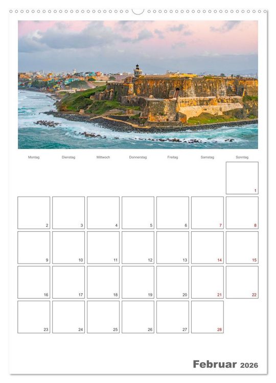 Produktbild: San Juan - Reiseplaner (Wandkalender 2026 DIN A2 hoch), CALVENDO Monatskalender