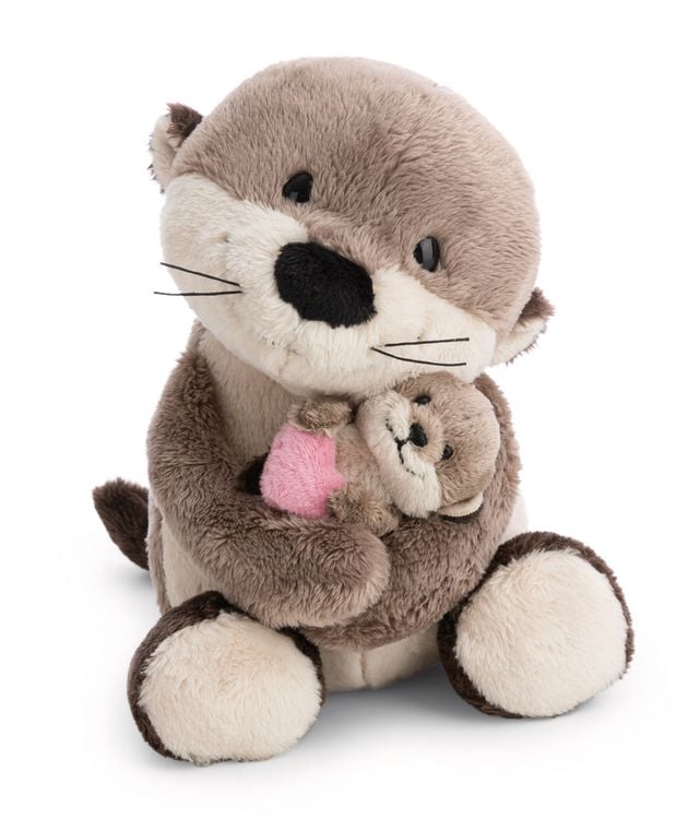 Produktbild: NICI 62844 - Little & Me, Otter mit Kind und Herz, 20 cm, schlenkernd, Kuscheltier, GREEN
