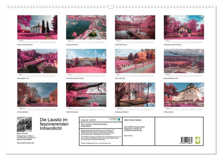 Produktbild: Die Lausitz im faszinierenden Infrarotlicht (Wandkalender 2026 DIN A2 quer), CALVENDO Monatskalender
