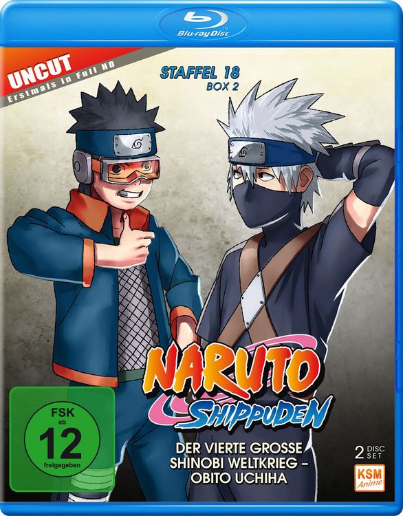 Produktbild: Naruto Shippuden - Der vierte gro&szlig;e Shinobi Weltkrieg - Obito Uchiha/Uncut - Staffel 18.2: Folgen 603-613 [2 BRs]