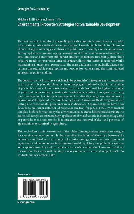 Produktbild: Environmental Protection Strategies for Sustainable Development