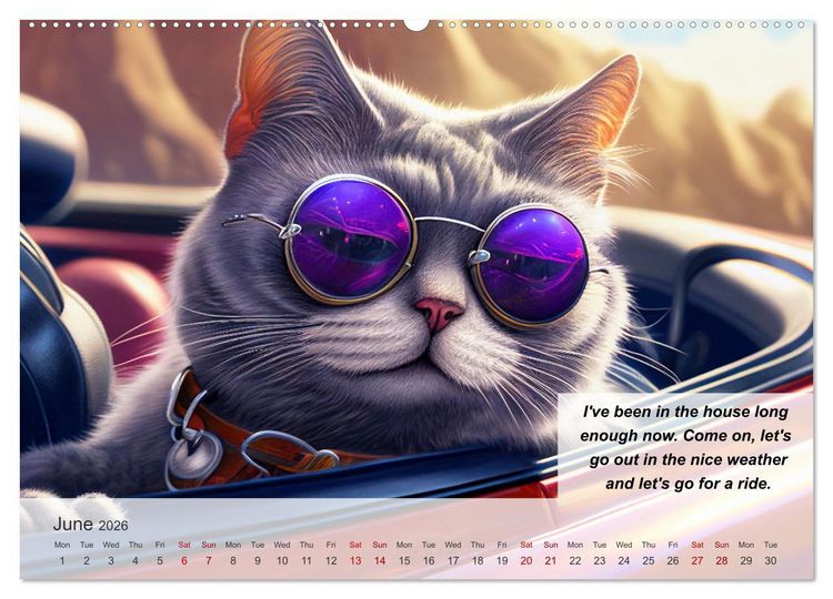Produktbild: The humoristic cat guide (Wall Calendar 2026 DIN A2 landscape), CALVENDO 12 Month Wall Calendar