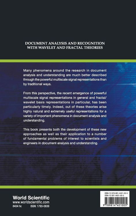 Produktbild: Docum Anal & Recog Wavelet Fractal Theo