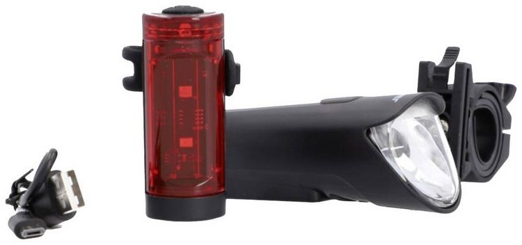 Produktbild: FISCHER FAHRRAD Fahrradbeleuchtung Set 45 LUX, small-box LED Schwarz
