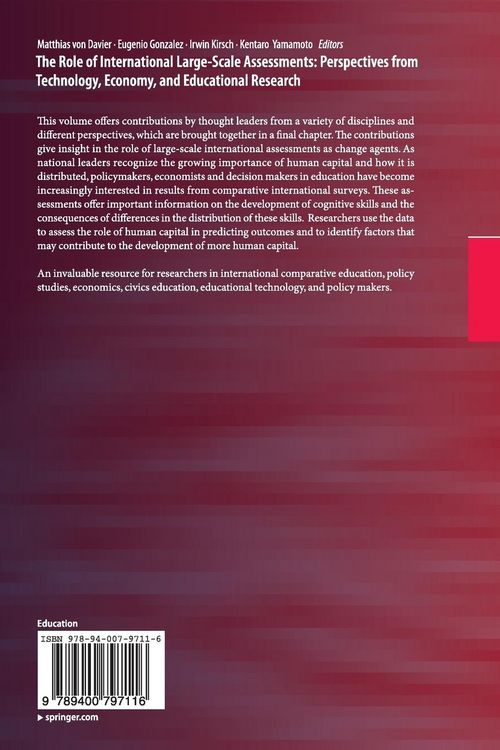 Produktbild: The Role of International Large-Scale Assessments: Perspectives from Technology, Economy, and Educational Research