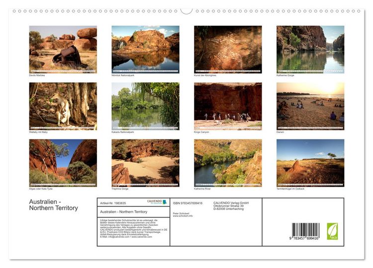 Produktbild: Australien - Northern Territory (hochwertiger Premium Wandkalender 2026 DIN A2 quer), Kunstdruck in Hochglanz