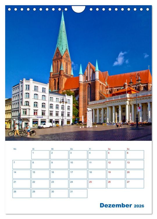 Produktbild: Residenzstadt Schwerin - Mecklenburg-Vorpommern - Terminplaner (Wandkalender 2026 DIN A4 hoch), CALVENDO Monatskalender