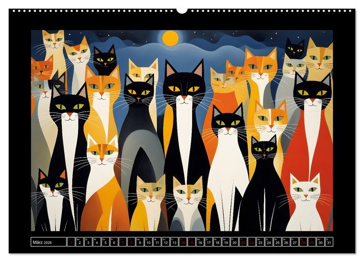 Produktbild: Schnurrendes Katzenget&uuml;mmel (Wandkalender 2026 DIN A2 quer), CALVENDO Monatskalender