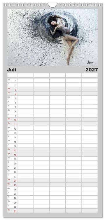 Produktbild: Familienplaner 2027 - FARBSPIELE - Akt im Feuerwerk der Farben mit 5 Spalten (Wandkalender, 21 x 45 cm) CALVENDO