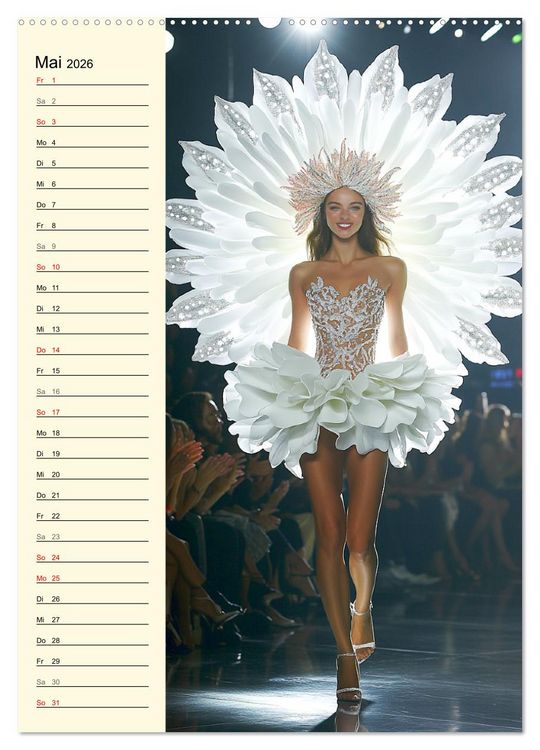 Produktbild: Bl&uuml;tenzauber. High Fashion auf dem Catwalk (hochwertiger Premium Wandkalender 2026 DIN A2 hoch), Kunstdruck in Hochglanz